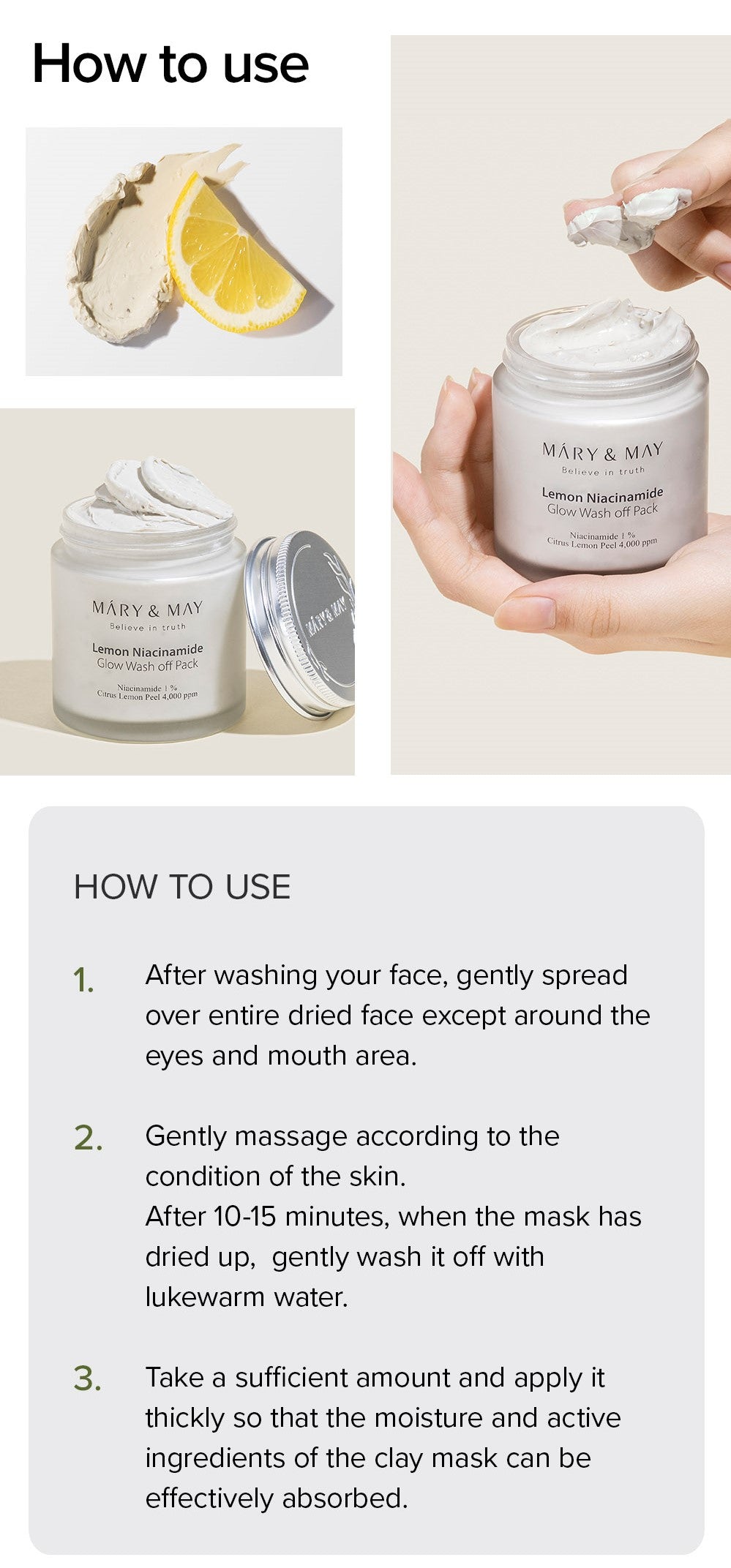 Lemon Niacinamide Glow Wash Off Pack 125g
