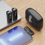 J50 Wireless Lavalier Microphone with Intelligent Noise Reduction, Digital Display & Charging Compartment, Mini Clip-on Mic for Recording and Streaming
