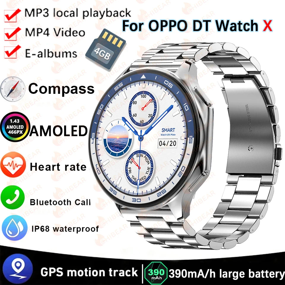 DT Watch X Smartwatch with 4G Large Memory, Waterproof Bluetooth Calling, Local Music & Video Playback