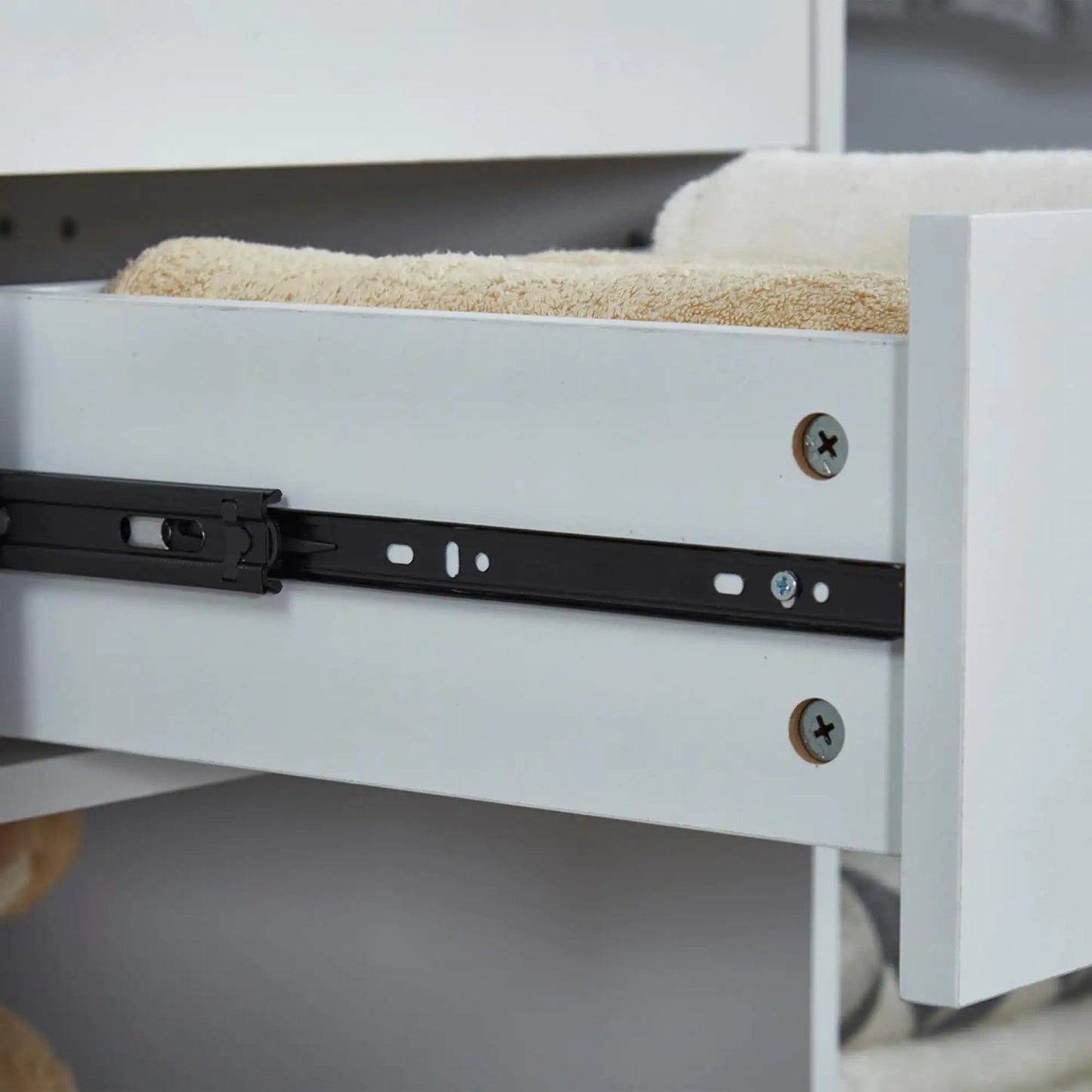 Compact Gray Closet Organizer with Drawers