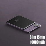 10000mAh MagSafe Magnetic Power Bank PD20W 15W Wireless Fast Charger, External Auxiliary Battery Pack for iPhone 15/14/13
