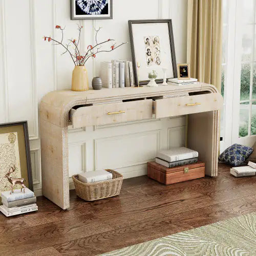 Unique Retro Silhouette Entryway Table With Open Design