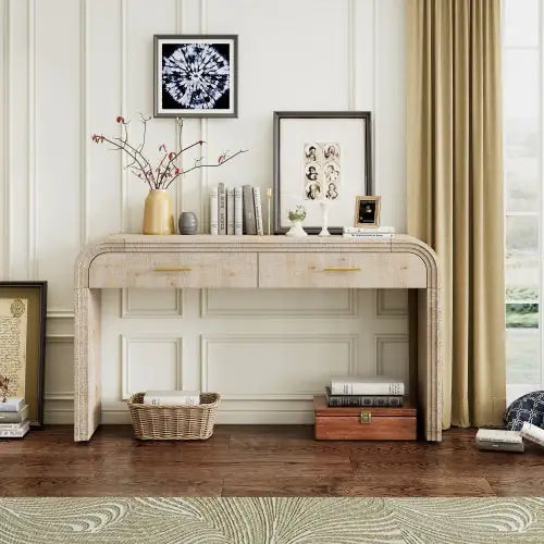 Unique Retro Silhouette Entryway Table With Open Design