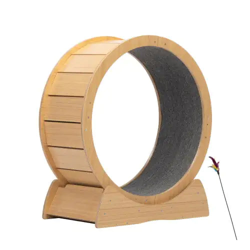 Wooden Cat Running Wheels