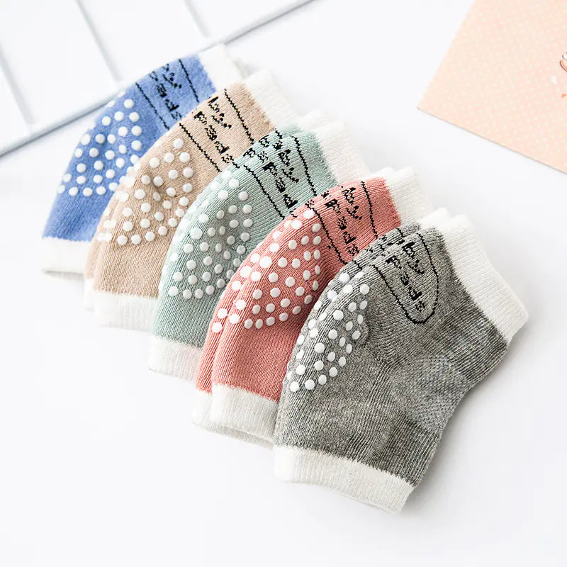 Breathable Cotton Baby Knee Pads and Elbow Socks Set