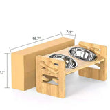 Folding Double Bowl Dog Feeder in Stainless Steel